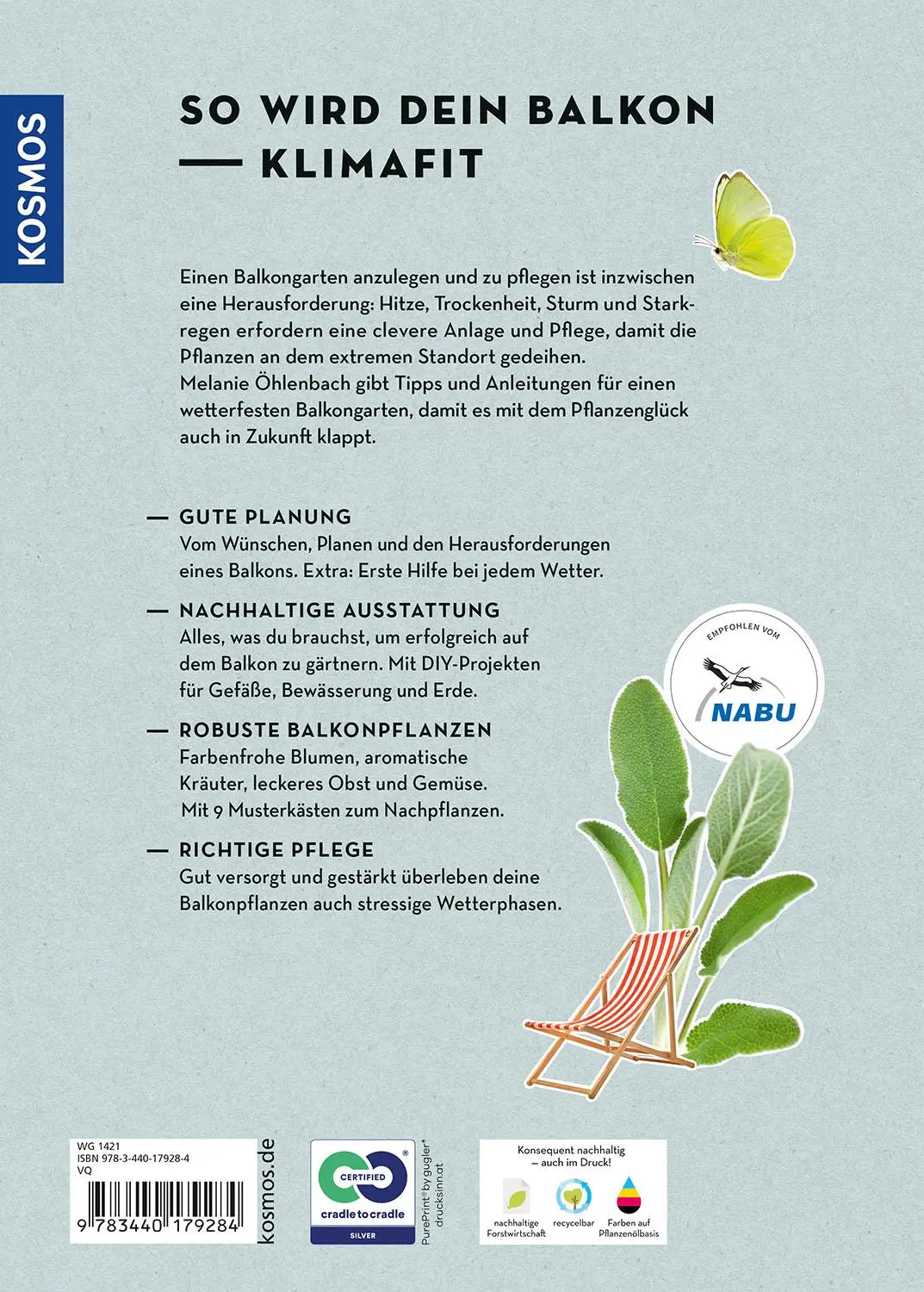 Rückseite: 9783440179284 | Klimahelden auf dem Balkon | Melanie Öhlenbach | Taschenbuch | 128 S.