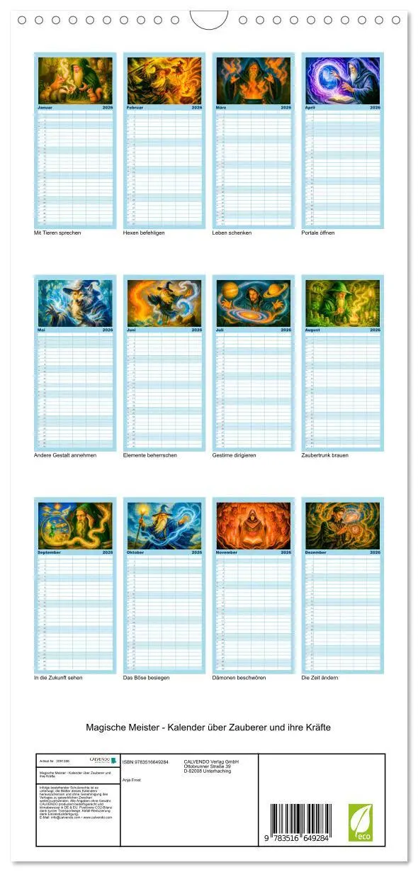 Bild: 9783516649284 | Familienplaner 2026 - Magische Meister - Kalender über Zauberer und...