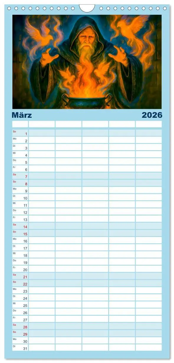 Bild: 9783516649284 | Familienplaner 2026 - Magische Meister - Kalender über Zauberer und...