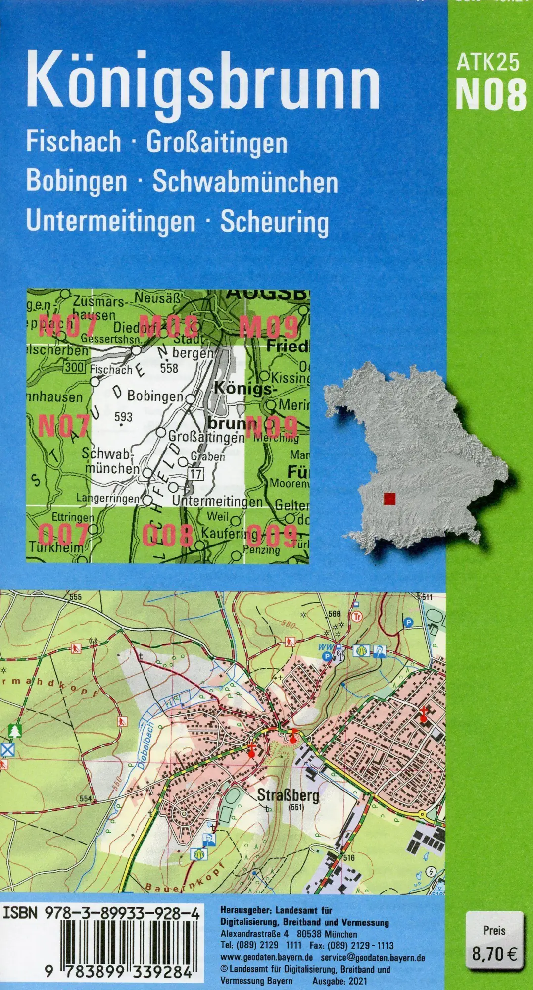 Bild: 9783899339284 | Königsbrunn 1:25 000 | Digitalisierung | (Land-)Karte | Deutsch | 2021