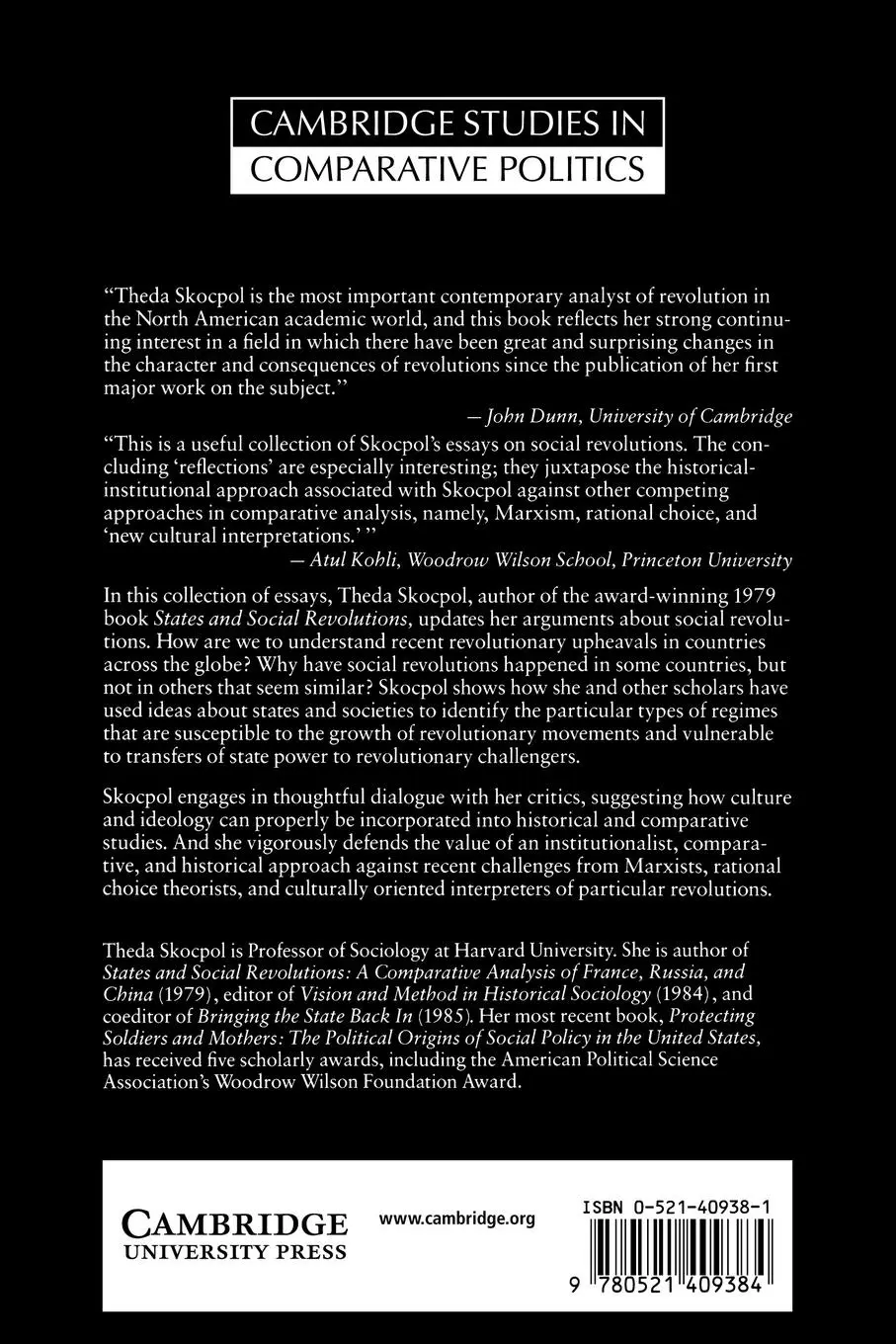 Rückseite: 9780521409384 | Social Revolutions in the Modern World | Theda Skocpol | Taschenbuch
