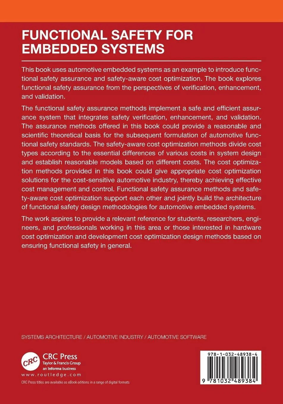 Rückseite: 9781032489384 | Functional Safety for Embedded Systems | Guoqi Xie (u. a.) | Buch