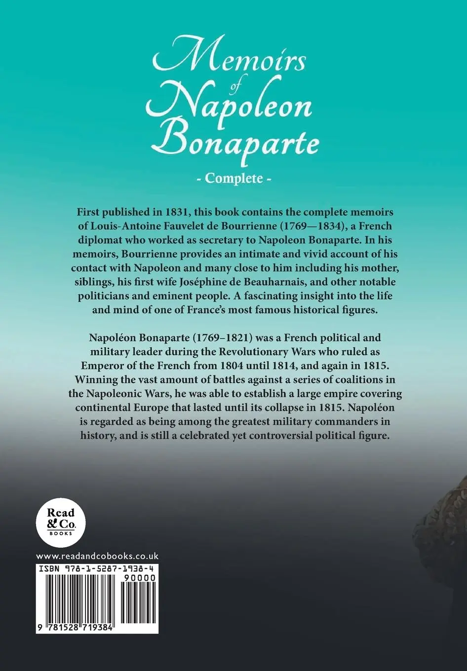Rückseite: 9781528719384 | Memoirs of Napoleon Bonaparte - Complete | Bourrienne | Taschenbuch