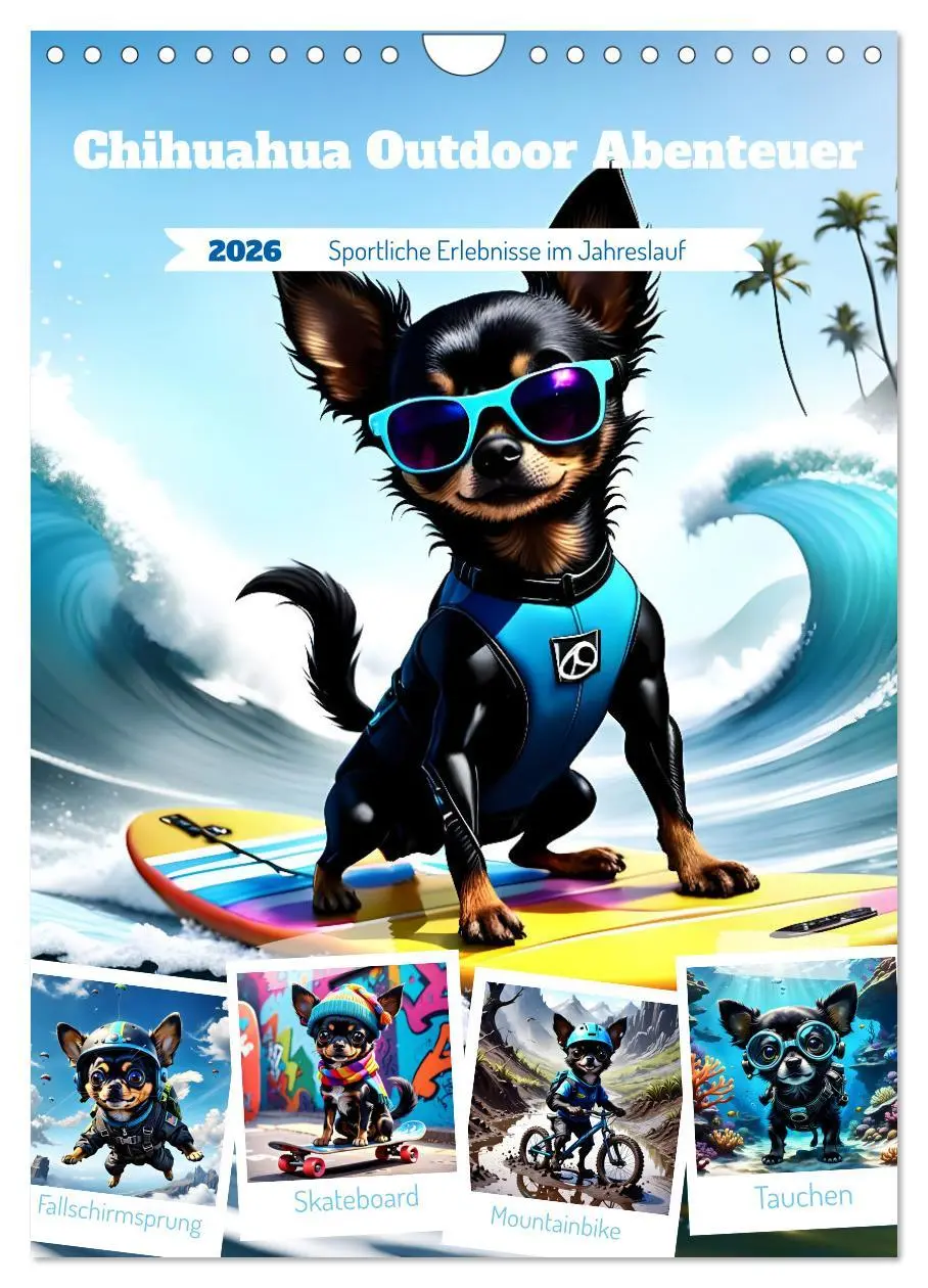 Cover: 9783516259384 | Chihuahua Outdoor Abenteuer (Wandkalender 2026 DIN A4 hoch),...