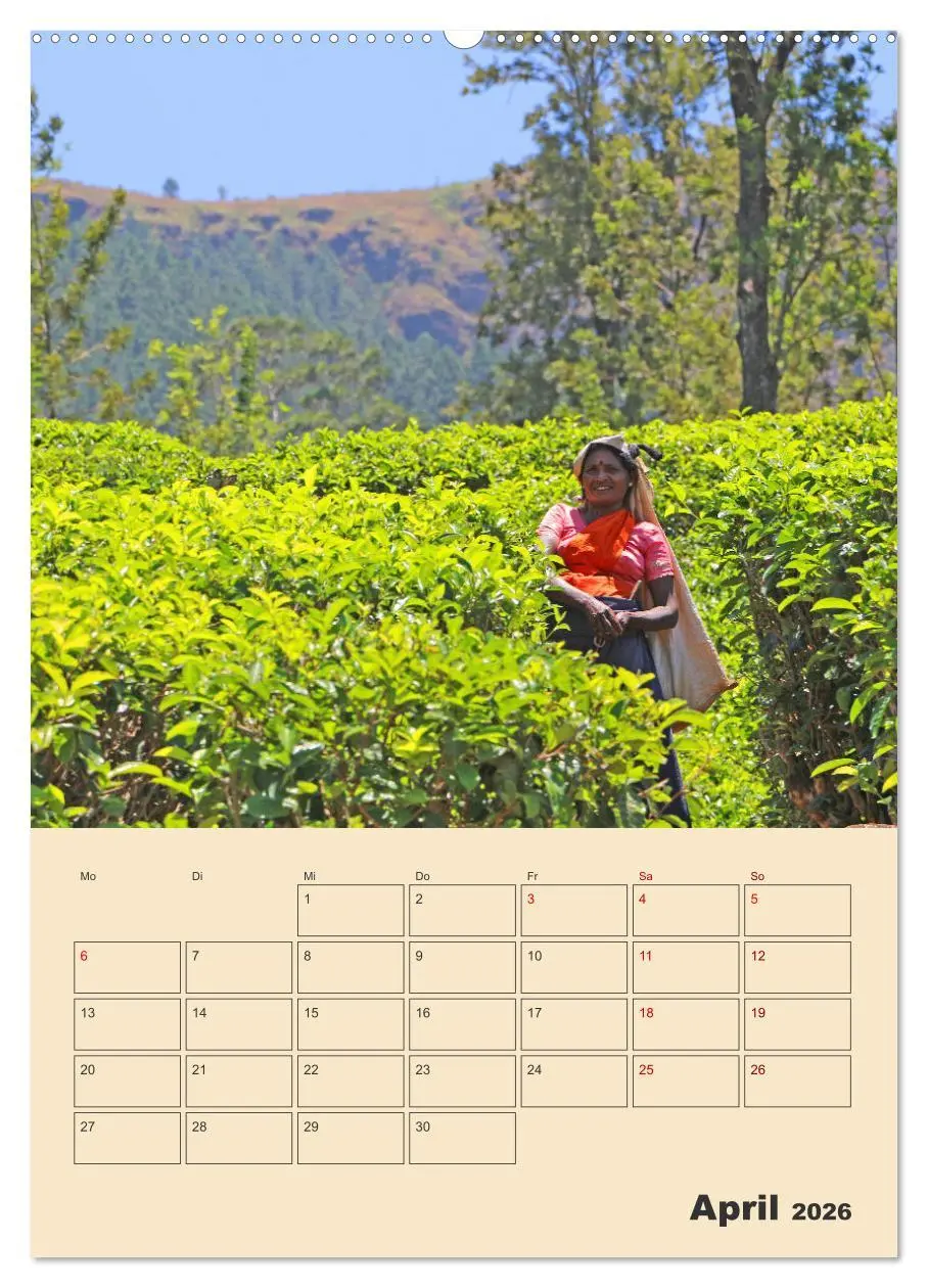 Bild: 9783516329384 | Sri Lanka - Terminplaner (Wandkalender 2026 DIN A2 hoch), CALVENDO...