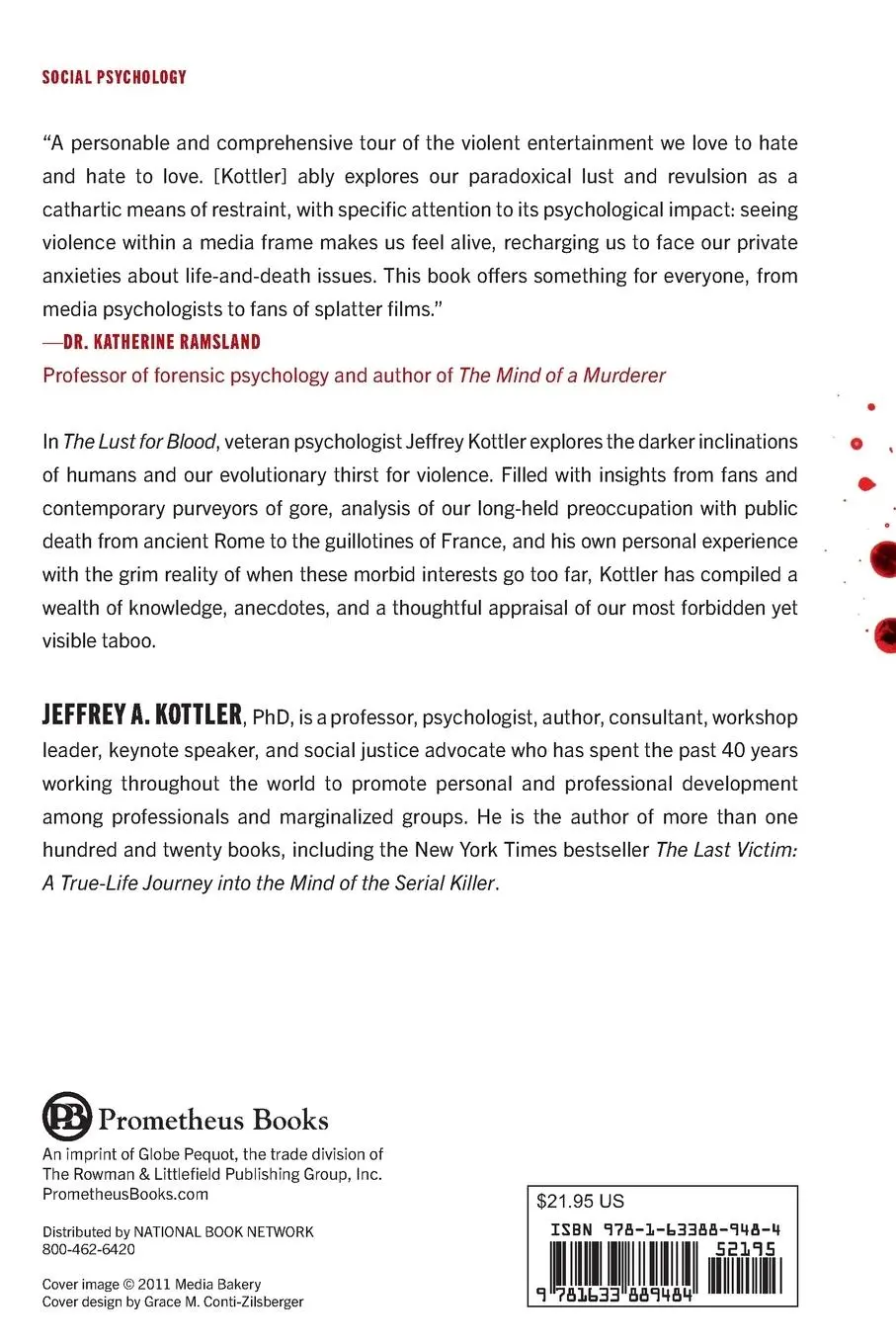 Rückseite: 9781633889484 | The Lust for Blood | Jeffrey A. Kottler | Taschenbuch | Englisch