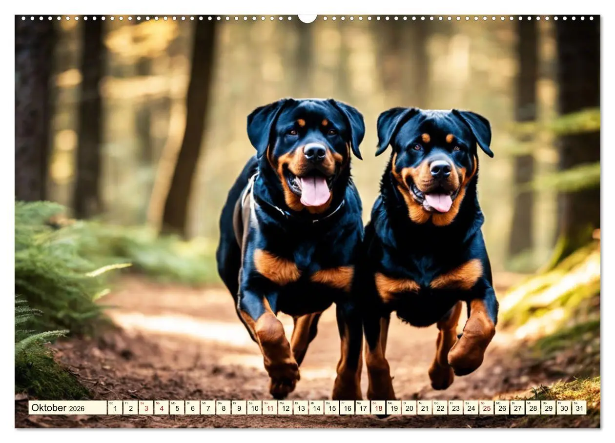 Bild: 9783457399484 | Rottweiler - die Beschützer (Wandkalender 2026 DIN A2 quer),...