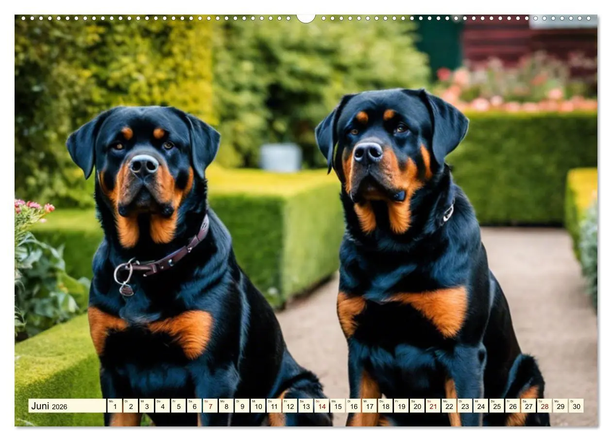 Bild: 9783457399484 | Rottweiler - die Beschützer (Wandkalender 2026 DIN A2 quer),...