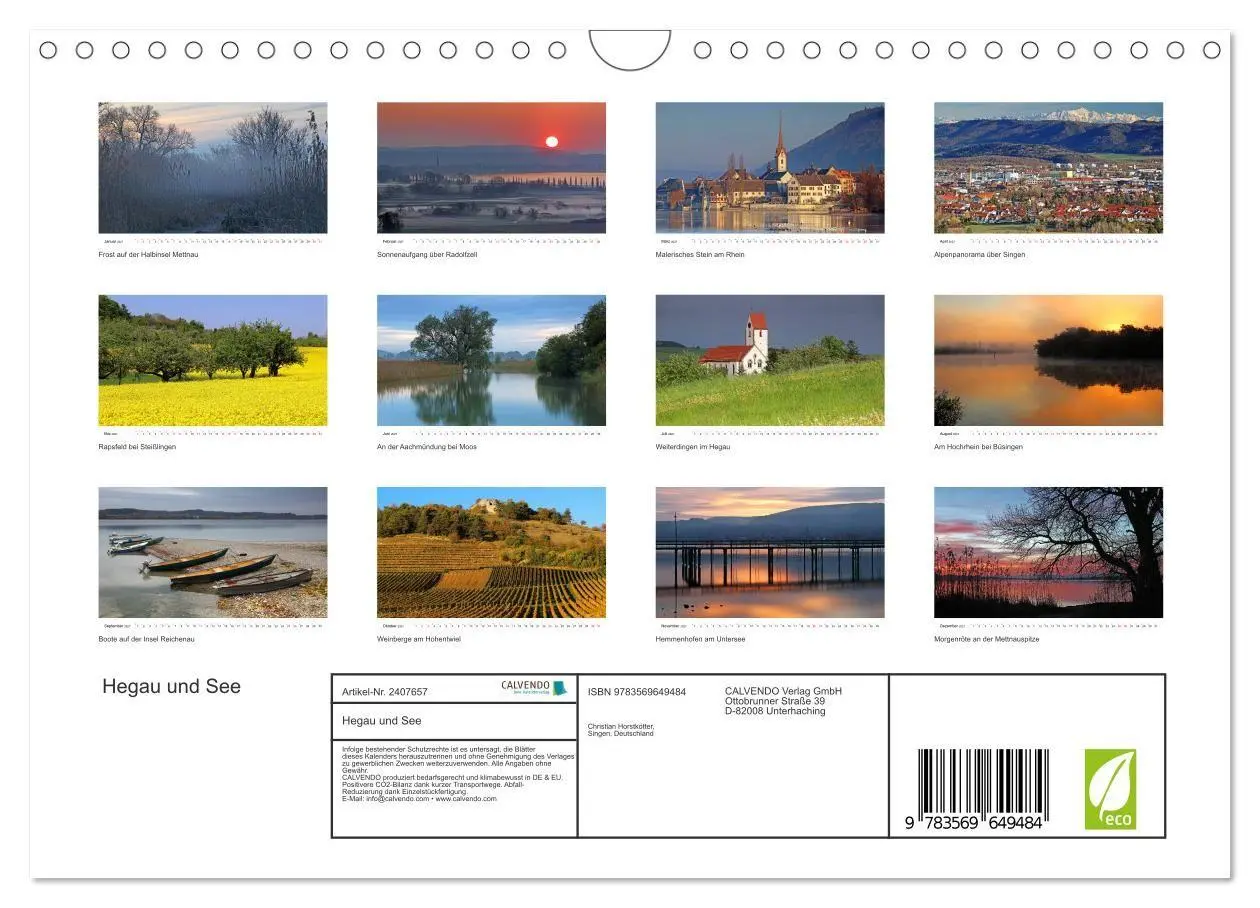 Bild: 9783569649484 | Hegau und See (Wandkalender 2027 DIN A4 quer), CALVENDO Monatskalender