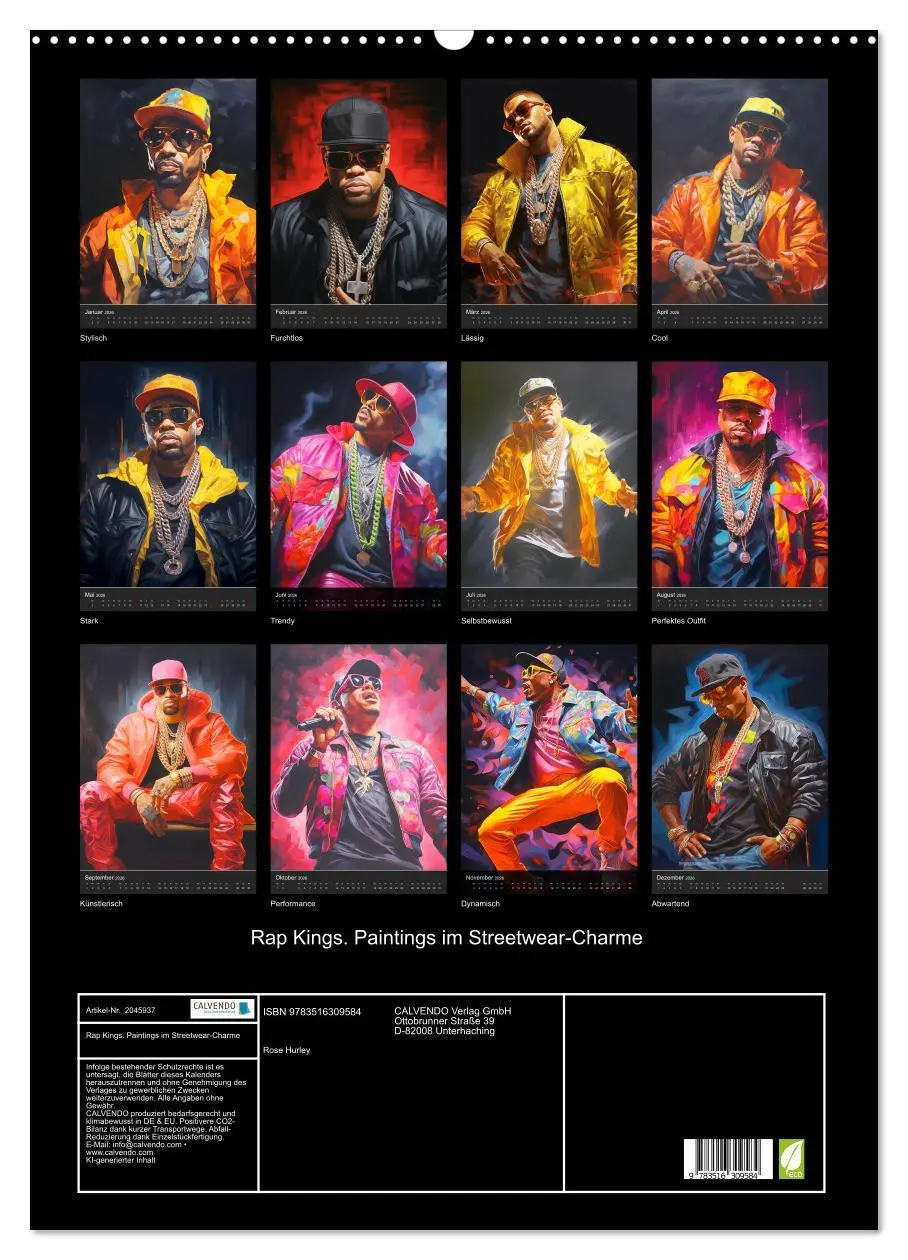 Bild: 9783516309584 | Rap Kings. Paintings im Streetwear-Charme (Wandkalender 2026 DIN A2...
