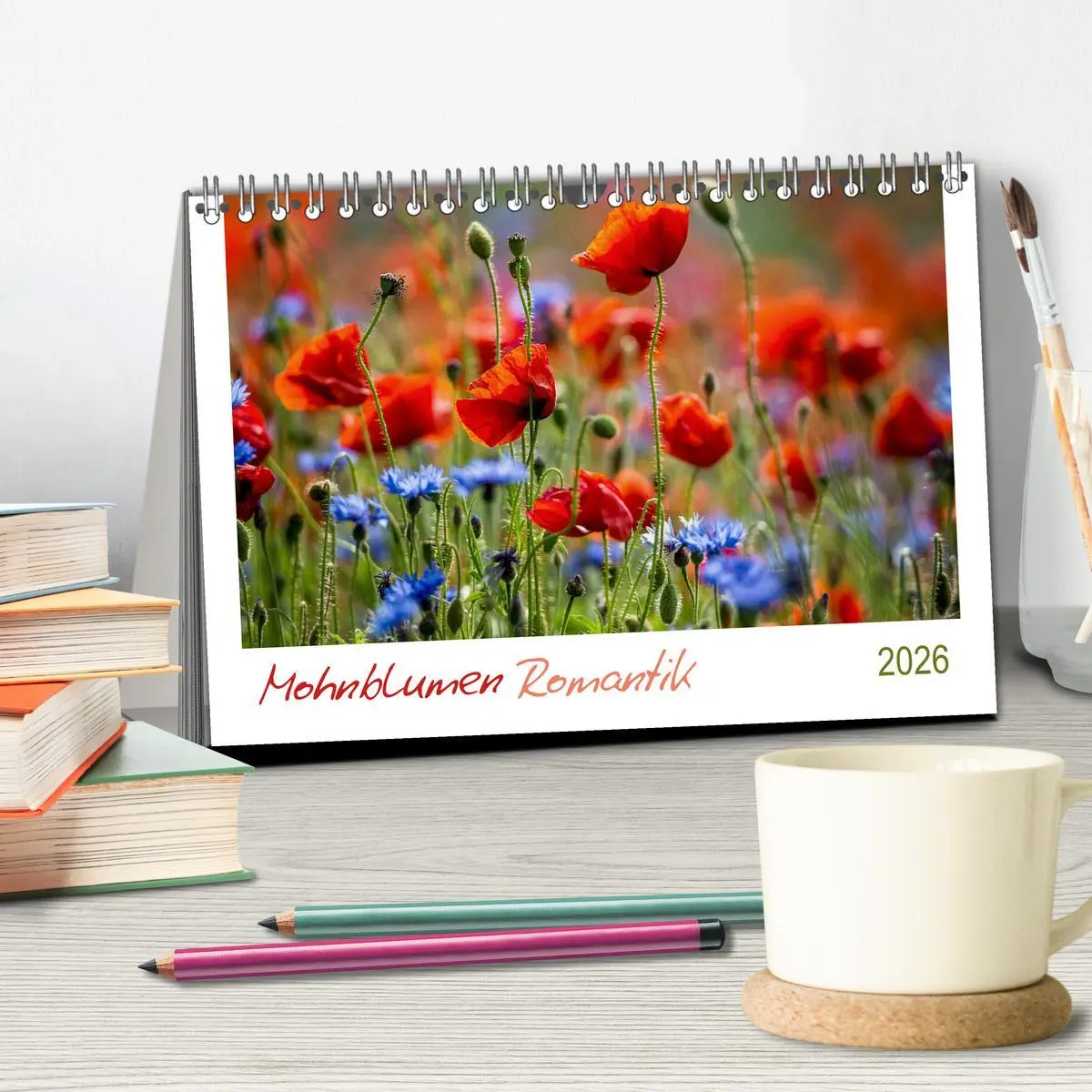 Bild: 9783457689684 | Mohnblumen Romantik (Tischkalender 2026 DIN A5 quer), CALVENDO...