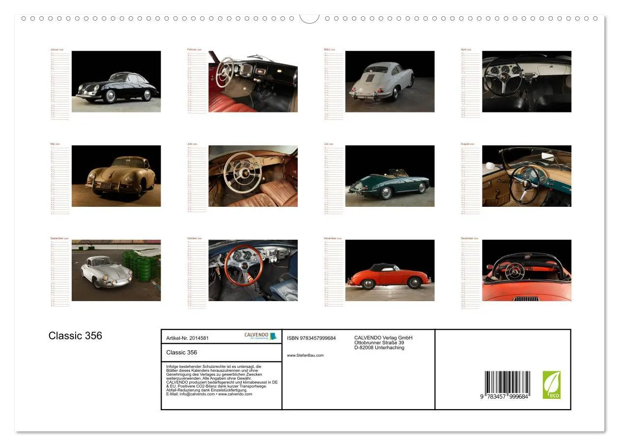 Bild: 9783457999684 | Classic 356 (hochwertiger Premium Wandkalender 2026 DIN A2 quer),...