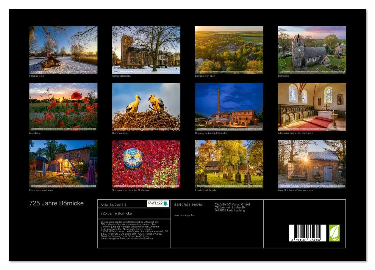 Bild: 9783516609684 | 725 Jahre Börnicke (hochwertiger Premium Wandkalender 2026 DIN A2...