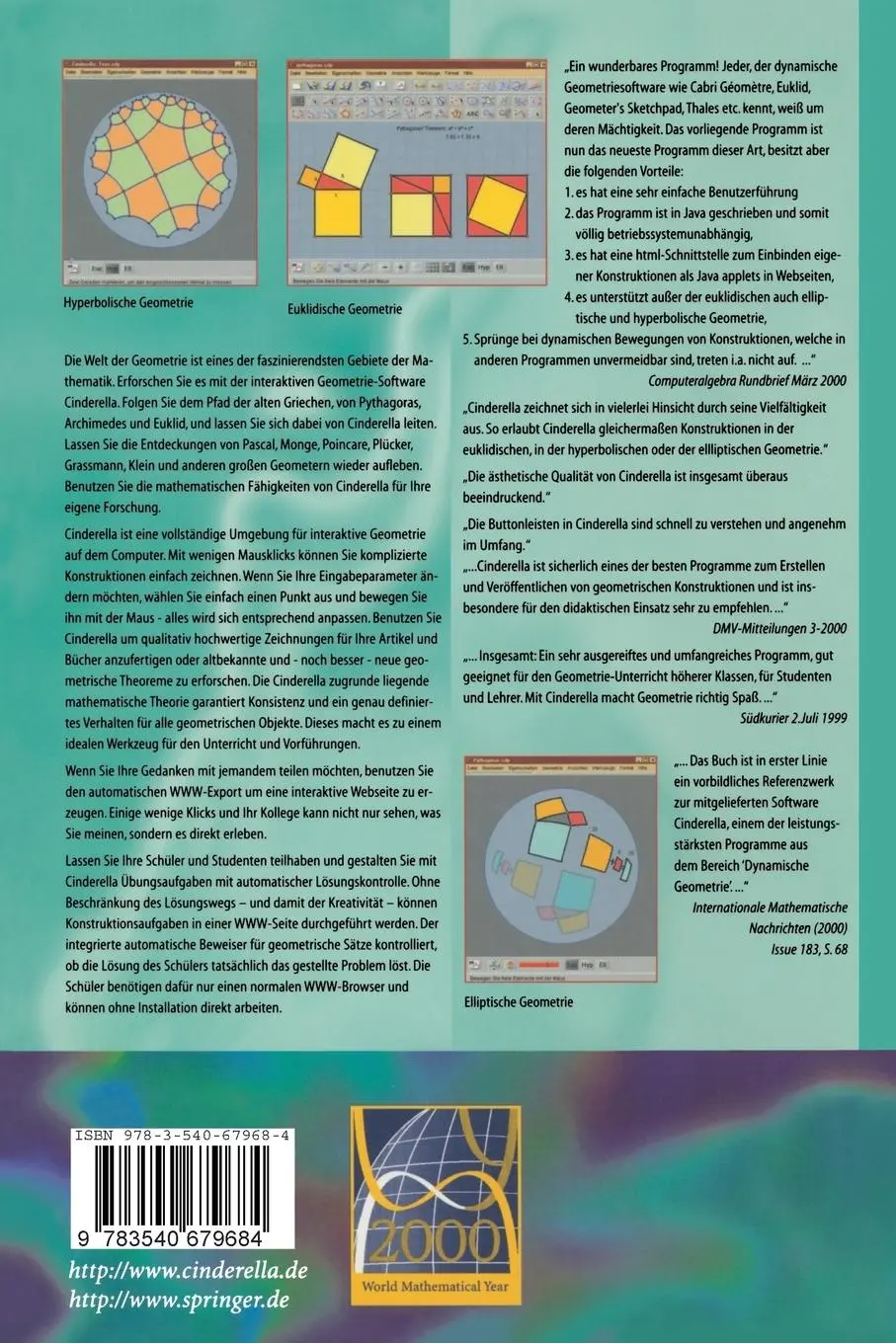 Rückseite: 9783540679684 | Benutzerhandbuch für die interaktive Geometrie-Software | Taschenbuch