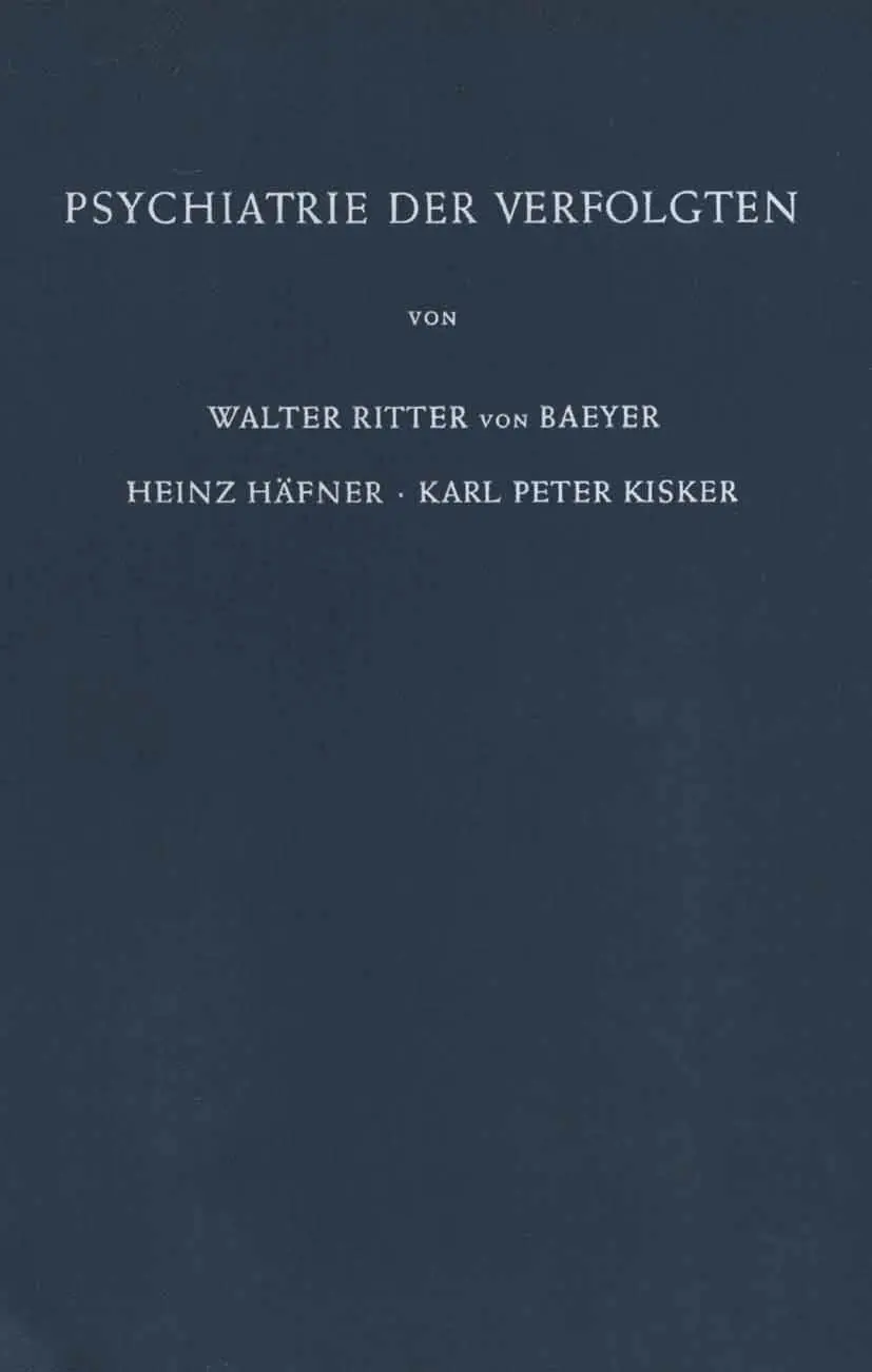 Cover: 9783642879784 | Psychiatrie der Verfolgten | W. Baeyer (u. a.) | Taschenbuch | xii