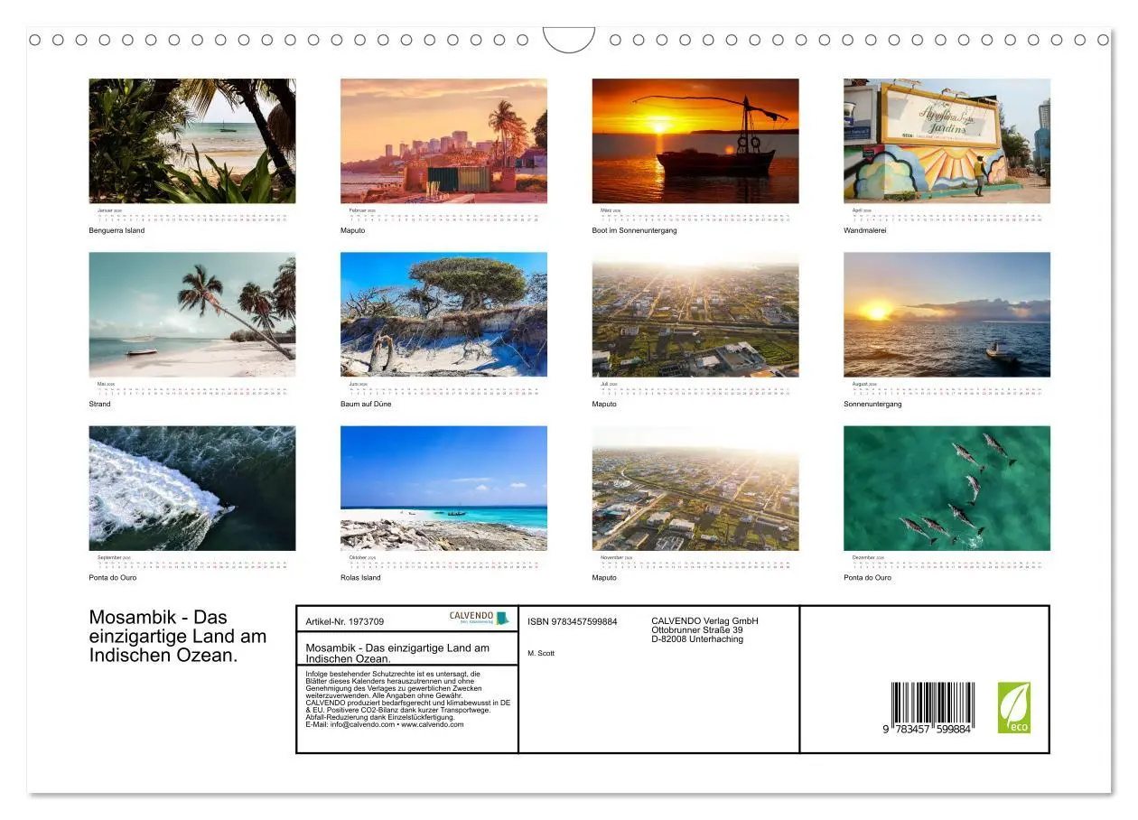 Bild: 9783457599884 | Mosambik - Das einzigartige Land am Indischen Ozean. (Wandkalender...