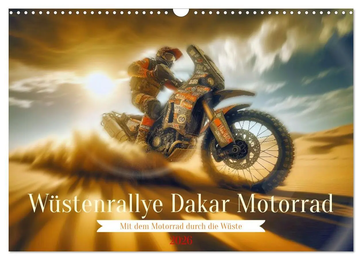 Cover: 9783516689884 | Wüstenrallye Dakar Motorrad (Wandkalender 2026 DIN A3 quer),...
