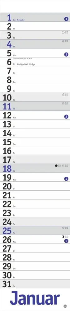 Bild: 9783756409884 | Langplaner, blau 2026 | Heye | Kalender | Bürokalender Heye | 13 S.
