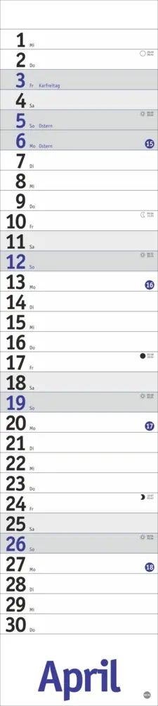Bild: 9783756409884 | Langplaner, blau 2026 | Heye | Kalender | Bürokalender Heye | 13 S.