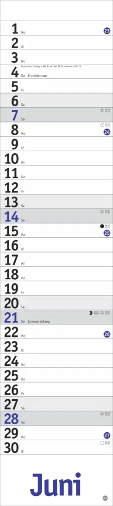 Bild: 9783756409884 | Langplaner, blau 2026 | Heye | Kalender | Bürokalender Heye | 13 S.