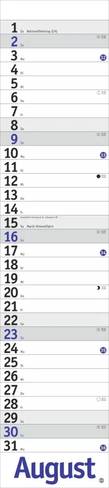 Bild: 9783756409884 | Langplaner, blau 2026 | Heye | Kalender | Bürokalender Heye | 13 S.