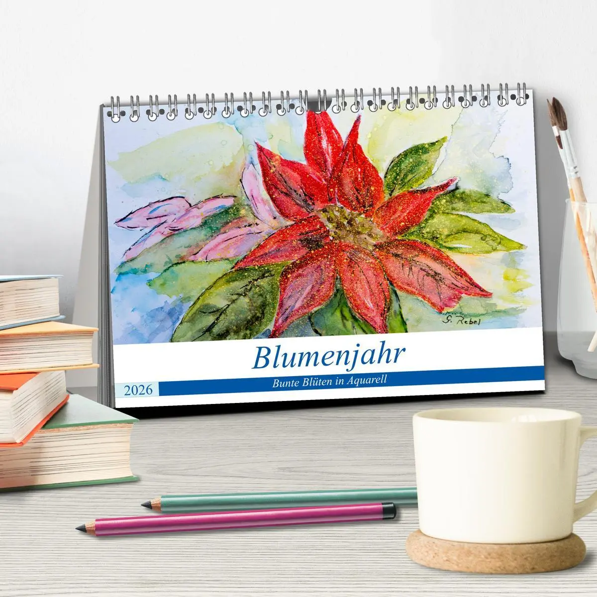 Bild: 9783457969984 | Blumenjahr - Bunte Blüten in Aquarell (Tischkalender 2026 DIN A5...