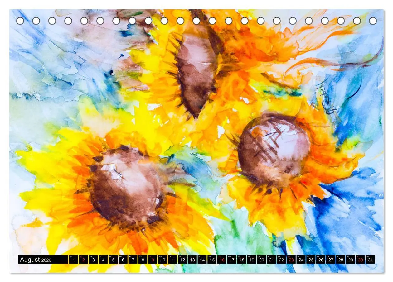 Bild: 9783457969984 | Blumenjahr - Bunte Blüten in Aquarell (Tischkalender 2026 DIN A5...