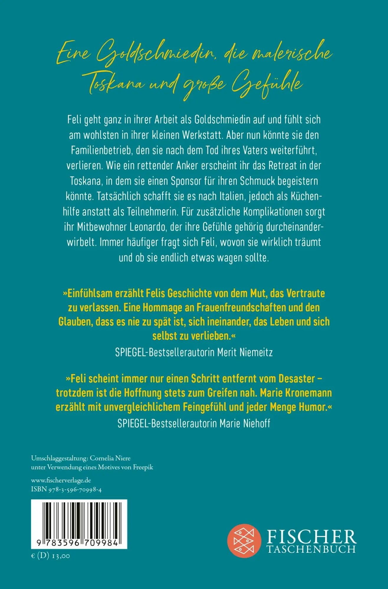 Rückseite: 9783596709984 | Funkelnd wie Glück | Gefühlsverwirrungen in der Toskana | Kronemann
