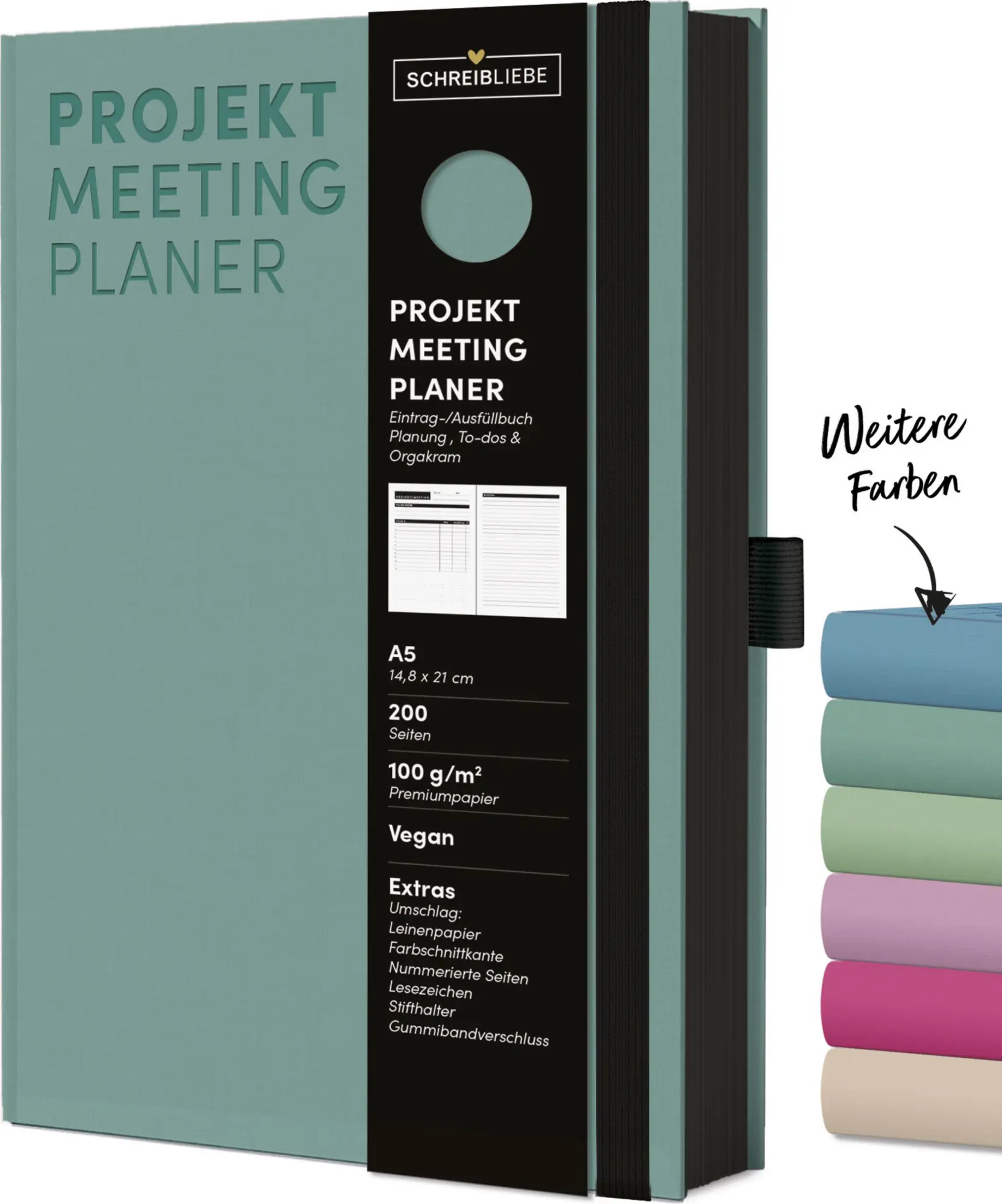 Cover: 9783731889984 | Projekt-Meeting Planer Salbei | Verlag Korsch | Buch | 200 S. | 2025
