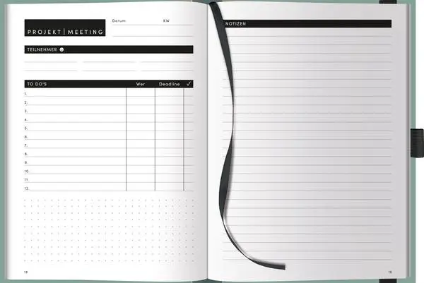 Bild: 9783731889984 | Projekt-Meeting Planer Salbei | Verlag Korsch | Buch | 200 S. | 2025