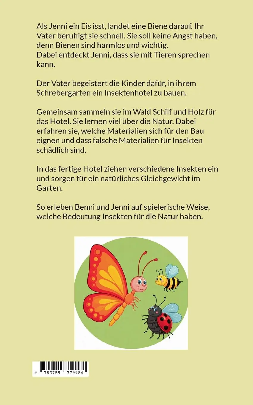 Rückseite: 9783759779984 | Benni und Jenni bauen ein Insektenhotel | Hubert Laspe | Taschenbuch