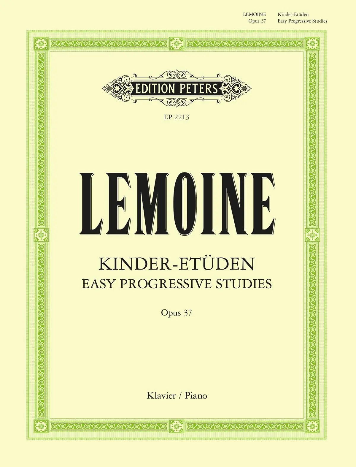 Cover: 9790014009984 | Kinder-Etüden op. 37 | für Klavier | Antoine-Henry Lemoine | Buch