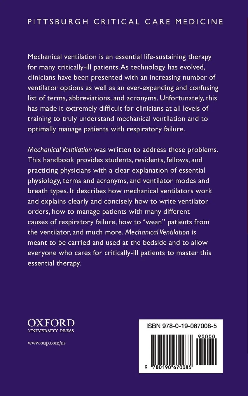 Rückseite: 9780190670085 | Mechanical Ventilation | Physiology and Practice | John W Kreit | Buch