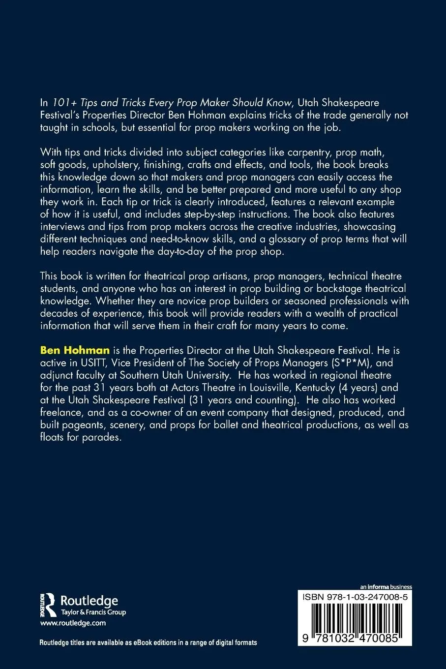 Rückseite: 9781032470085 | 101+ Tips and Tricks Every Prop Maker Should Know | Ben Hohman | Buch