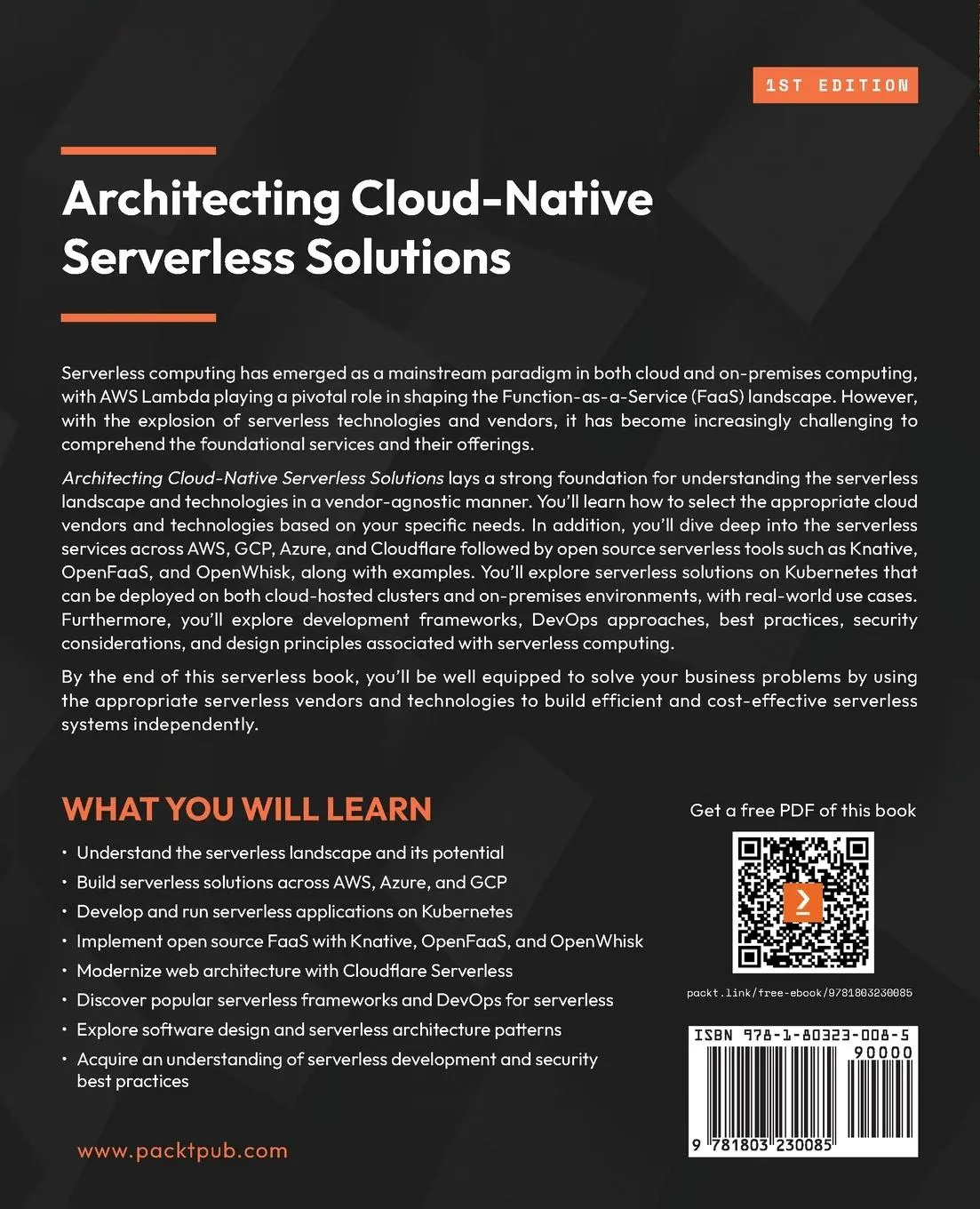 Rückseite: 9781803230085 | Architecting Cloud-Native Serverless Solutions | Safeer Cm | Buch