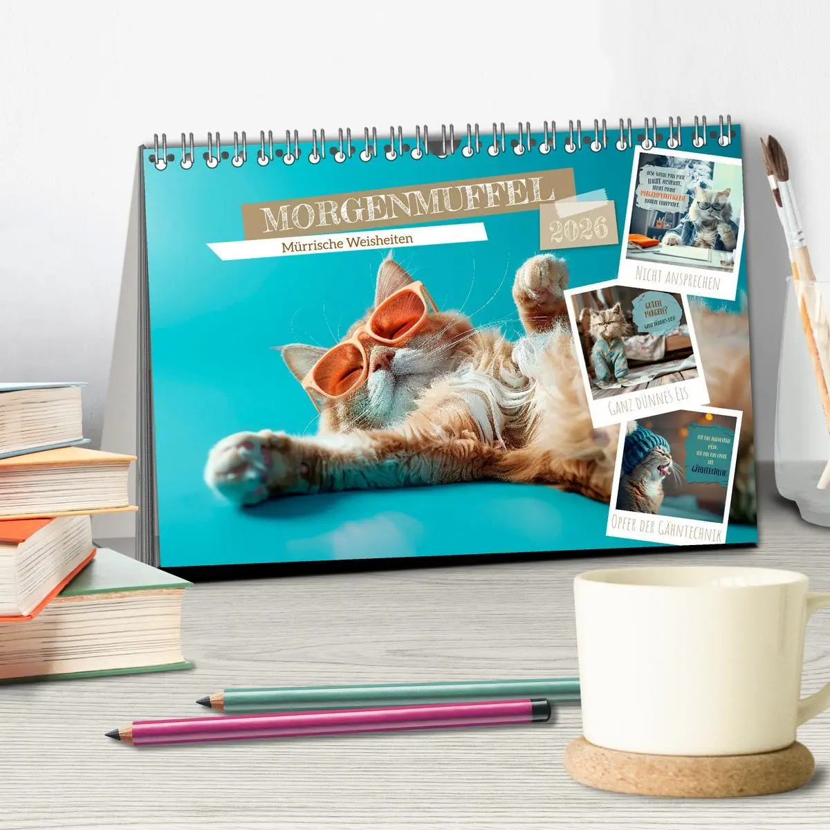 Bild: 9783457390085 | MORGENMUFFEL Mürrische Weisheiten (Tischkalender 2026 DIN A5 quer),...