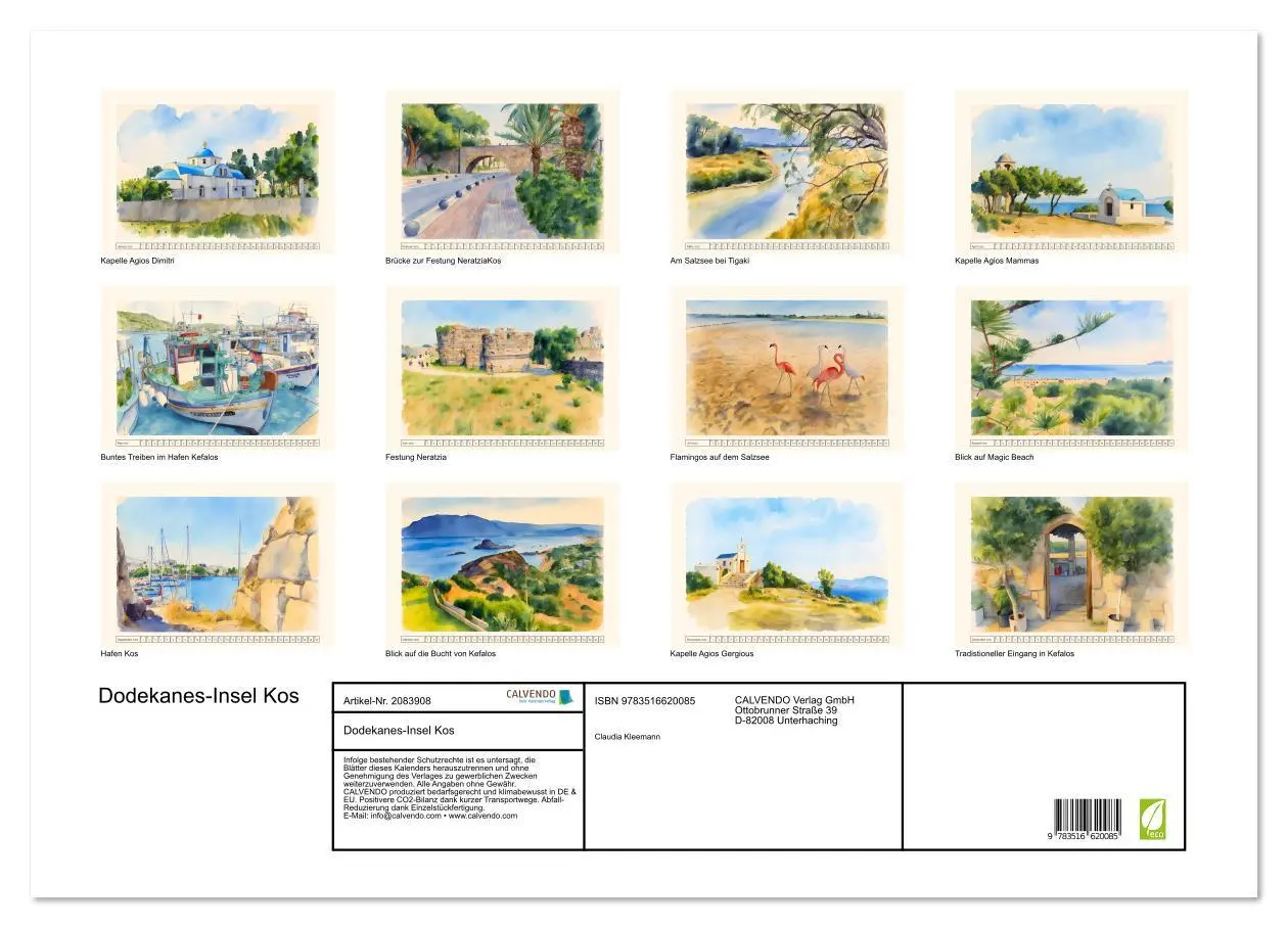 Bild: 9783516620085 | Dodekanes-Insel Kos (Wandkalender 2026 DIN A2 quer), CALVENDO...