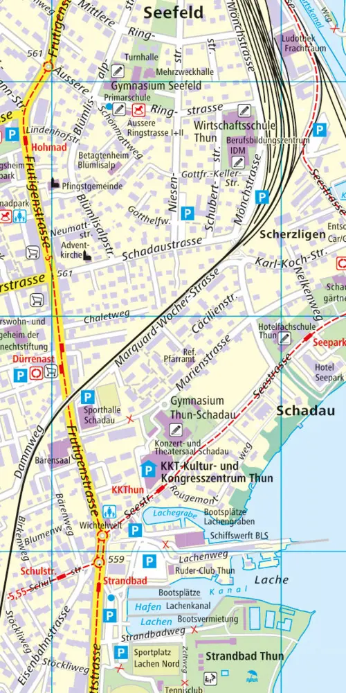 Bild: 9783828330085 | Hallwag Stadtplan Thun 1:7'500 | Doppelseitig | AG | (Land-)Karte