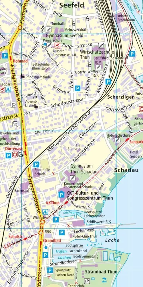 Bild: 9783828330085 | Hallwag Stadtplan Thun 1:7'500 | Doppelseitig | AG | (Land-)Karte