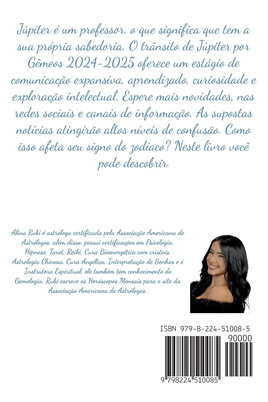 Rückseite: 9798224510085 | Júpiter em Gêmeos 2024-2025 | Alina Rubi | Taschenbuch | Portugiesisch