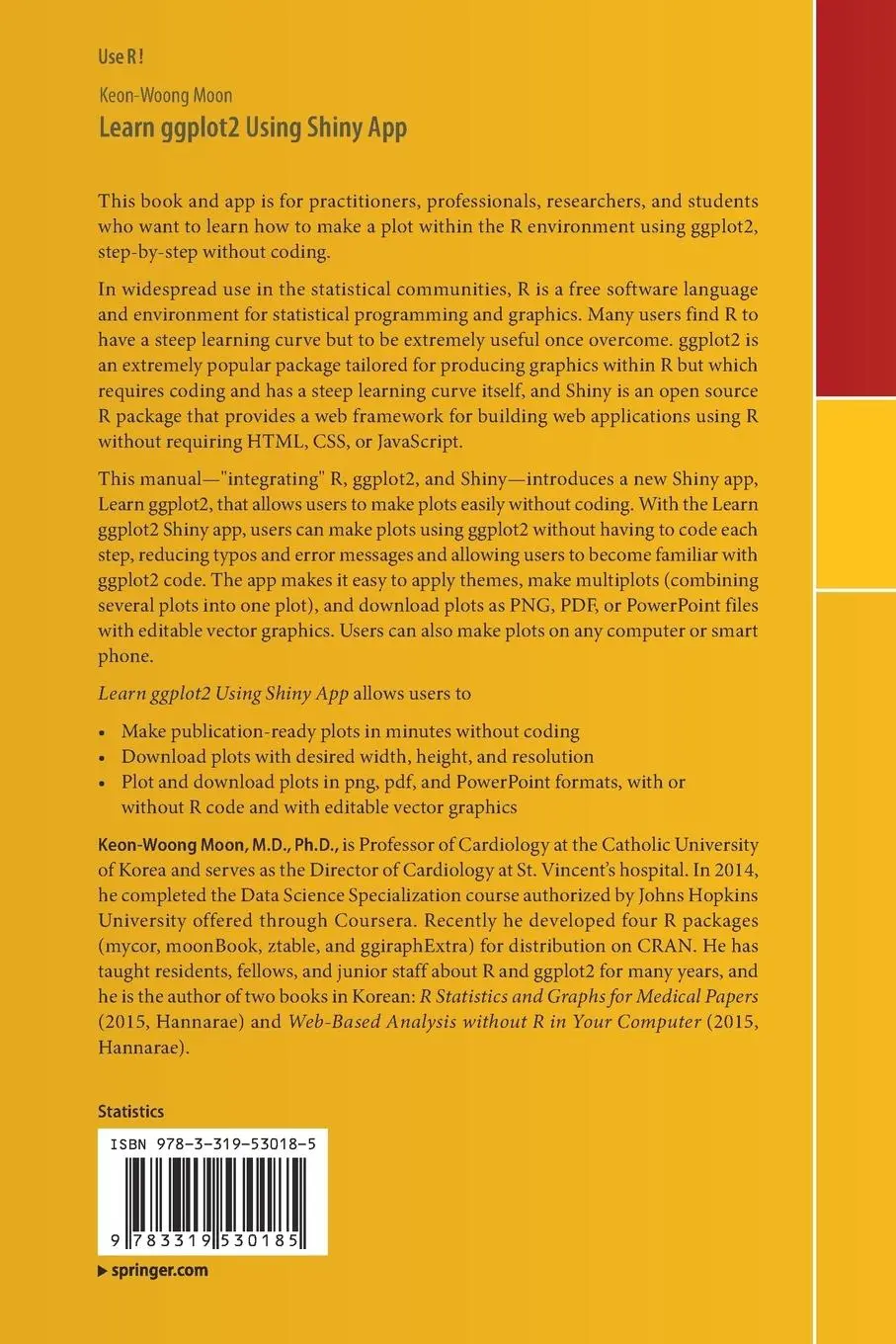 Rückseite: 9783319530185 | Learn ggplot2 Using Shiny App | Keon-Woong Moon | Taschenbuch | xvi