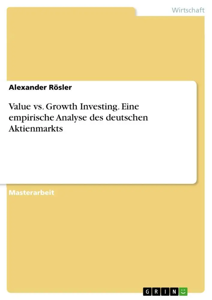 Cover: 9783346950185 | Value vs. Growth Investing. Eine empirische Analyse des deutschen...