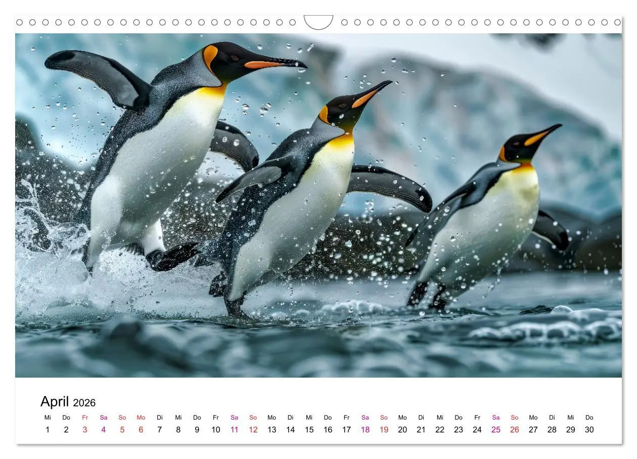 Bild: 9783457380185 | Maritim pur - Pinguine (Wandkalender 2026 DIN A3 quer), CALVENDO...