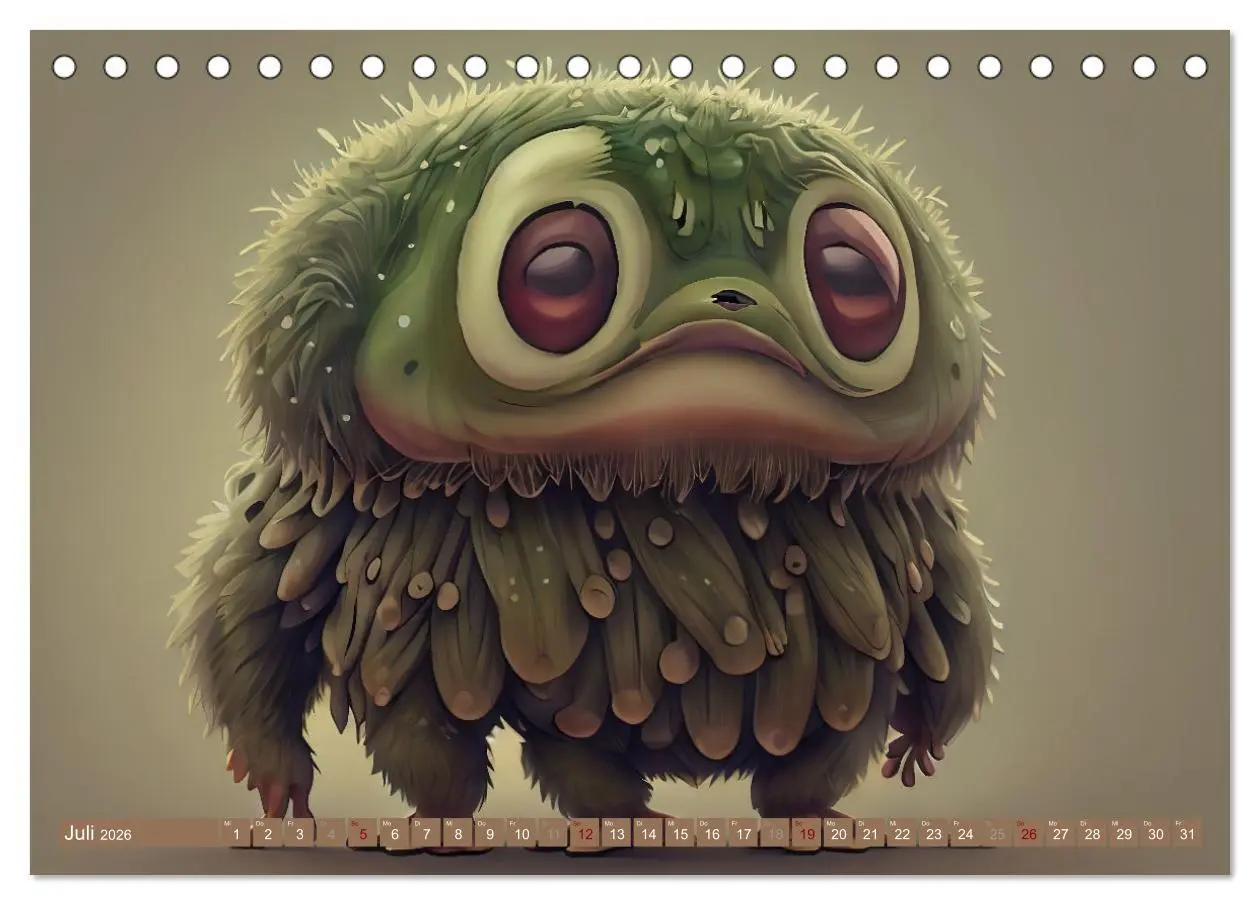 Bild: 9783457520185 | Keine Angst vor Monstern (Tischkalender 2026 DIN A5 quer), CALVENDO...