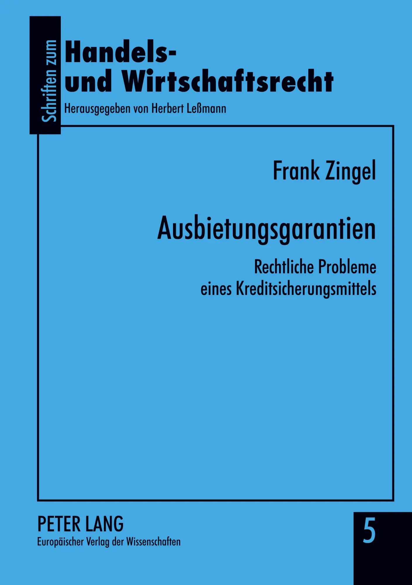 Cover: 9783631380185 | Ausbietungsgarantien | Frank Zingel | Taschenbuch | 144 S. | Deutsch