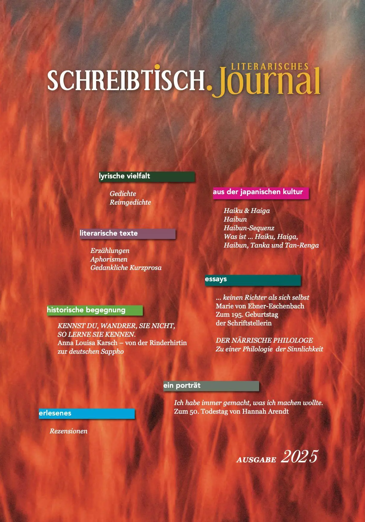 Cover: 9783689350185 | SCHREIBTISCH | Literarisches Journal - Ausgabe 2025 | Karina Lotz