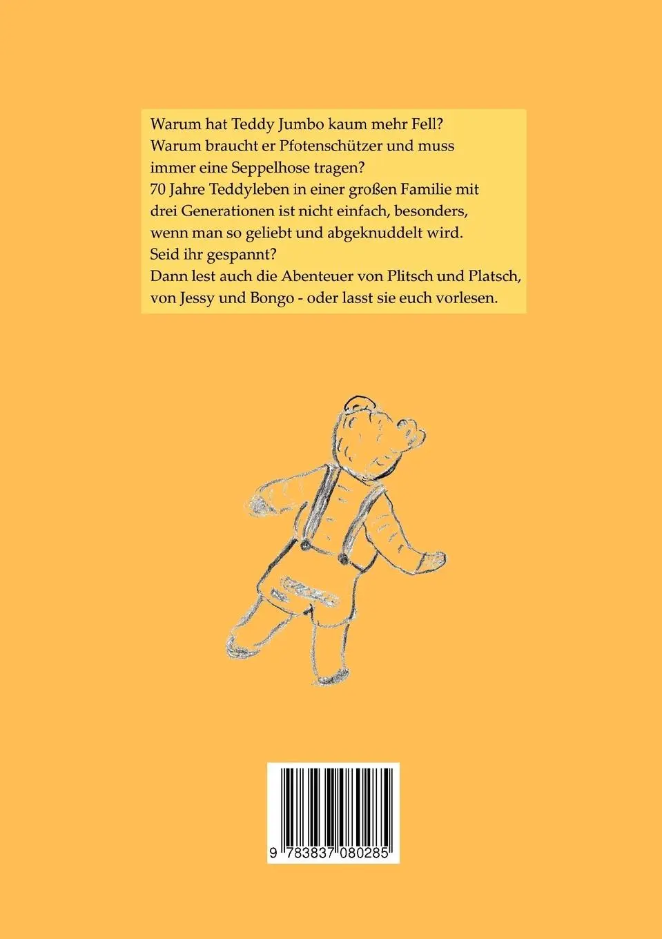 Rückseite: 9783837080285 | Teddy Jumbo | Eine wahre Geschichte und andere Tierabenteuer | Maintz