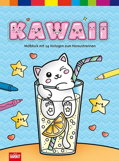 Cover: 9783849410285 | Kawaii | Malblock mit 24 Vorlagen zum Heraustrennen | Taschenbuch