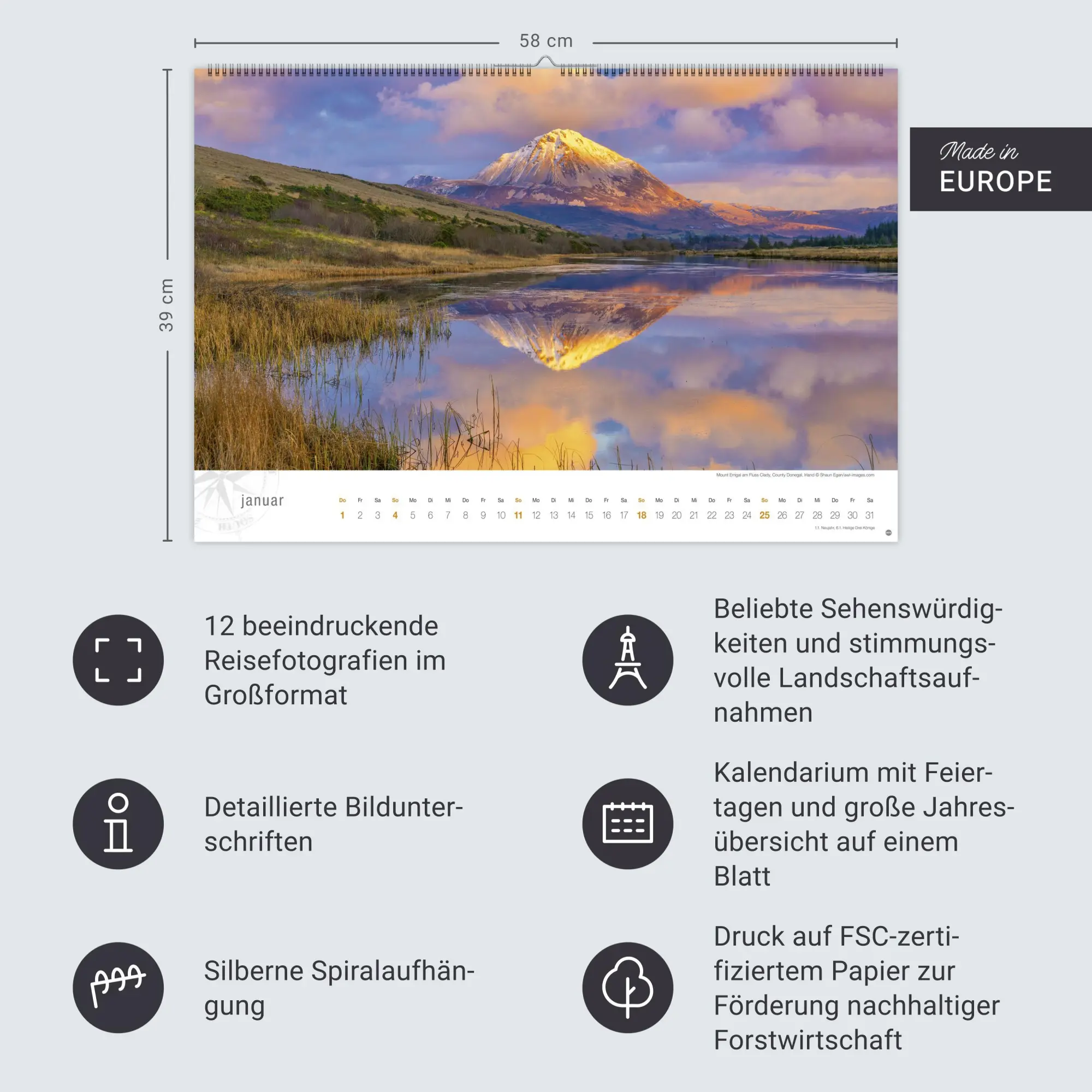 Bild: 9783756410385 | Irland Globetrotter Kalender 2026 - Von rauen Küsten und grünen Hügeln