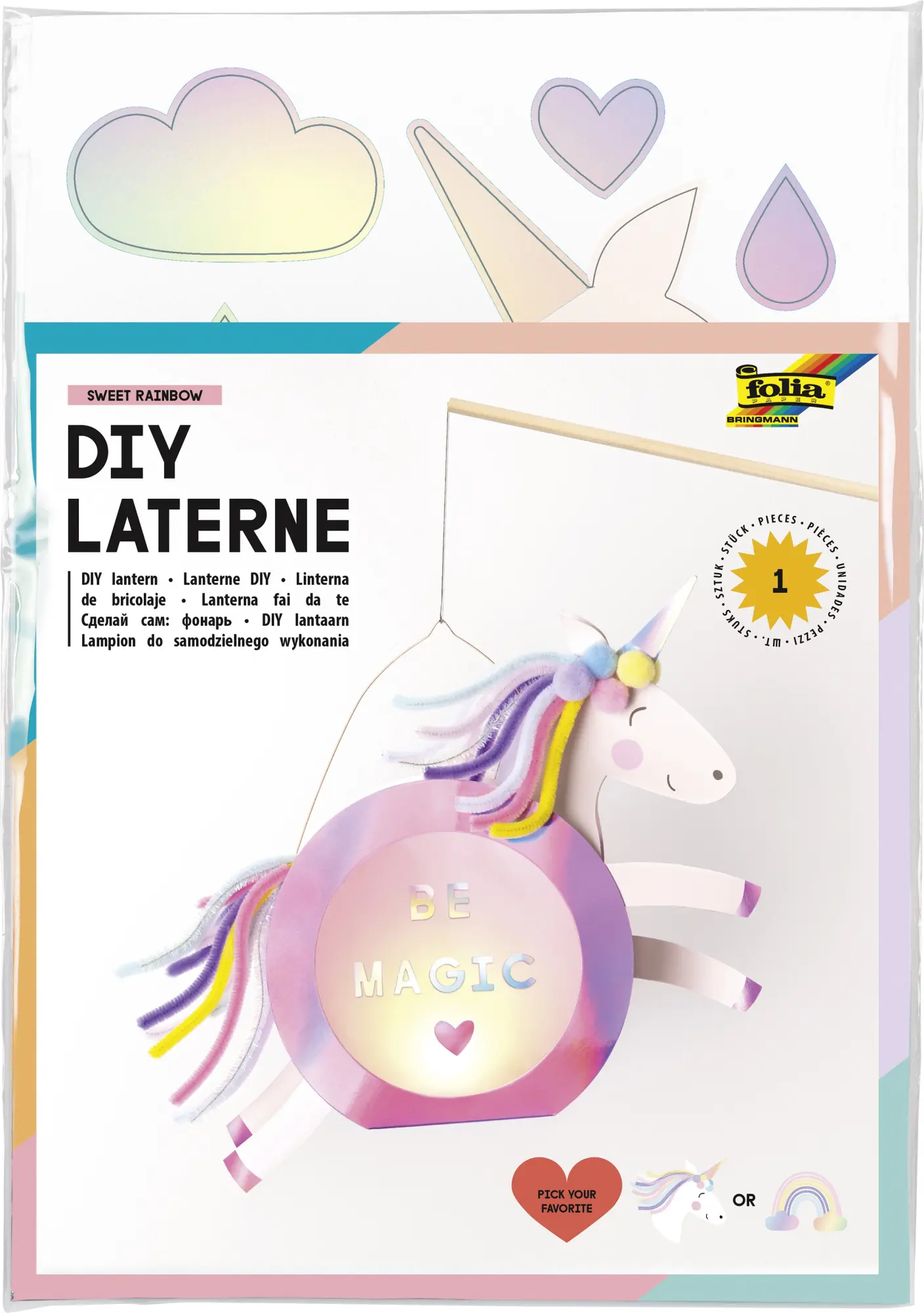 Cover: 4001868130485 | Folia Laternen-Bastelset Sweet Rainbow | 94202 | 2023 | Folia